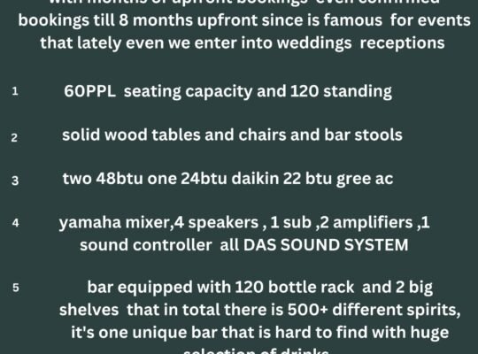 Fully operating bar/restaurant
